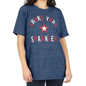 Royce Ladies 2XL Americana Tee Shake Your Sparkler, Navy Blue, Short Sleeve, XXL